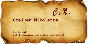 Czeiner Nikoletta névjegykártya